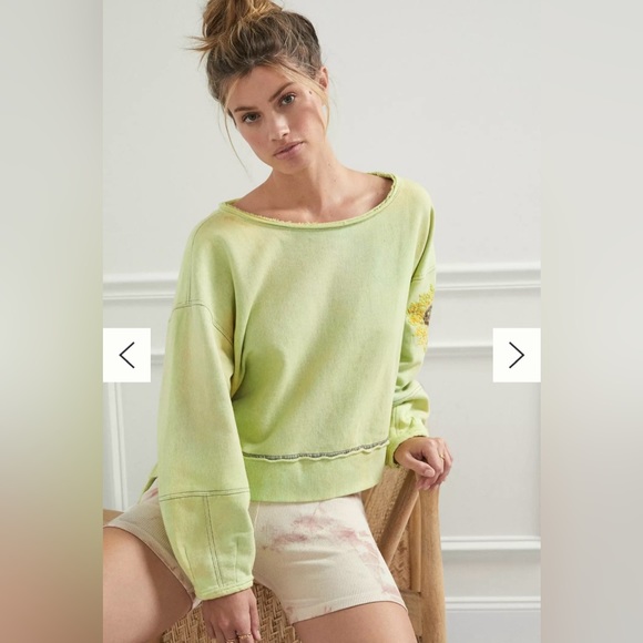 Anthropologie daily practice embroidered sweatshirt - Picture 2 of 3